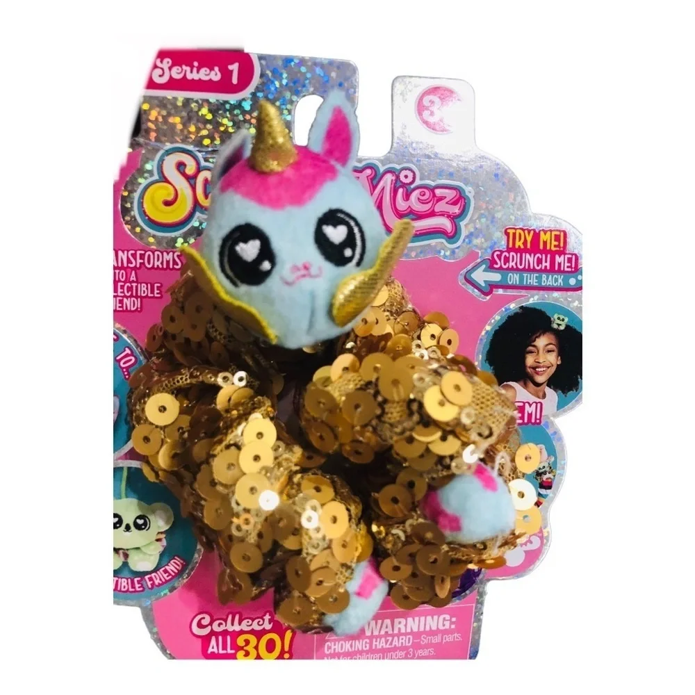 2‎ pack Scrunchmiez sequin unicorn Roxanne and blue pink Lola new